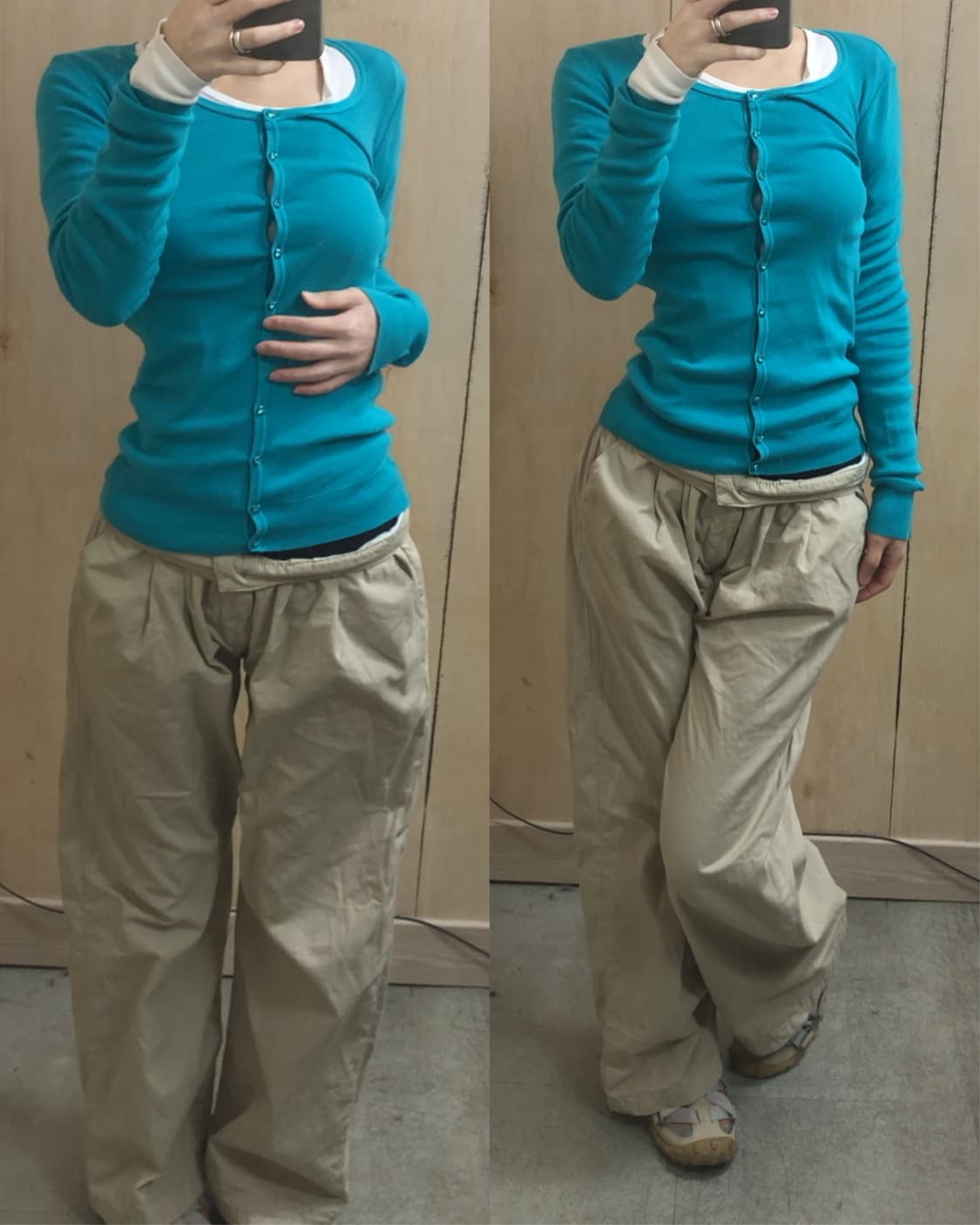 [직수입] 빈티지 benetton 가디건 터쿼이즈 상품이미지3