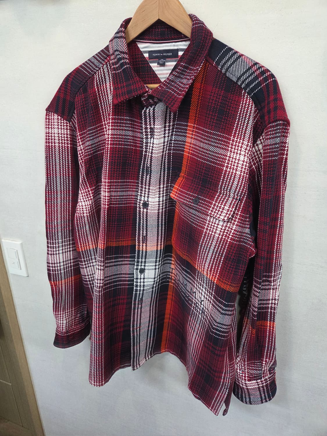 타미힐피거 레터링 플란넬 체크셔츠 자켓 xxl 상품이미지7