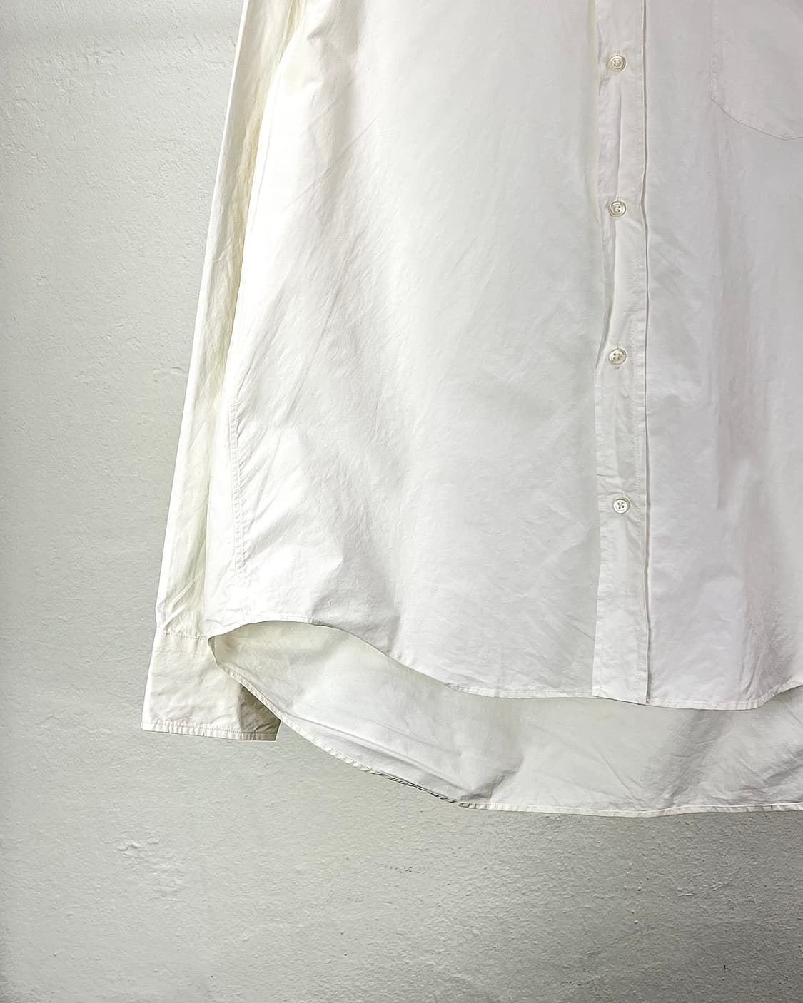 질샌더 화이트 체스트 포켓 셔링 코튼 셔츠 상품이미지4