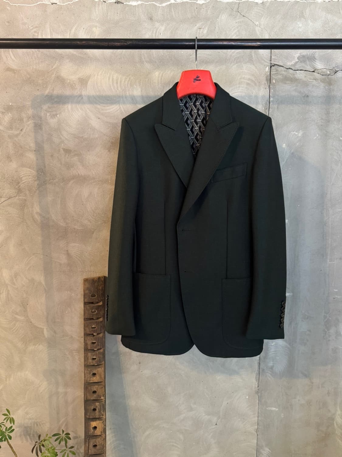 GUCCI 구찌 모헤어 딥그린 테일러드 자켓 슬림100 상품이미지9