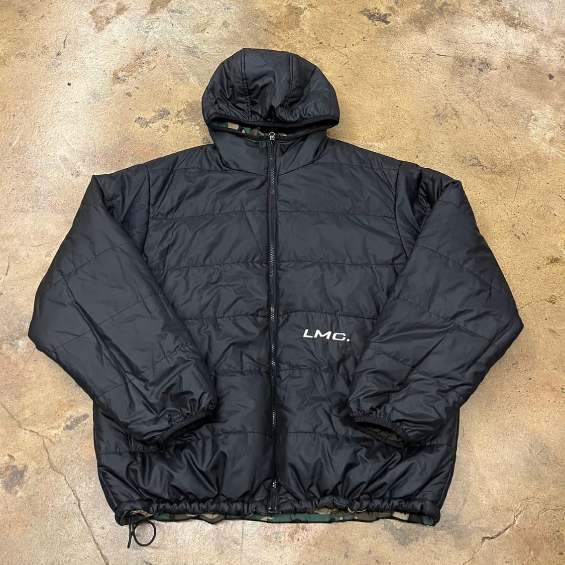 [정품/L] LMC 블랙 카모 후드 양면 패딩 점퍼 b15 상품이미지5