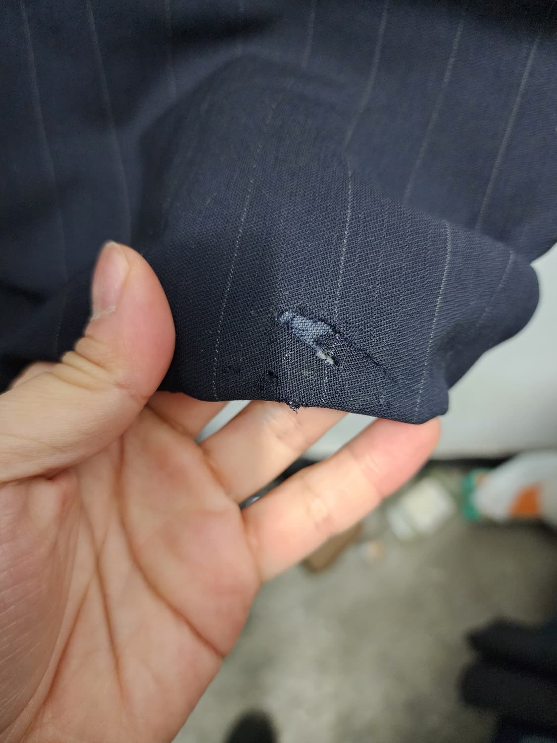 조르지오 아르마니 네이비 스트라이프 더블브레스티드 블레이저 상품이미지3