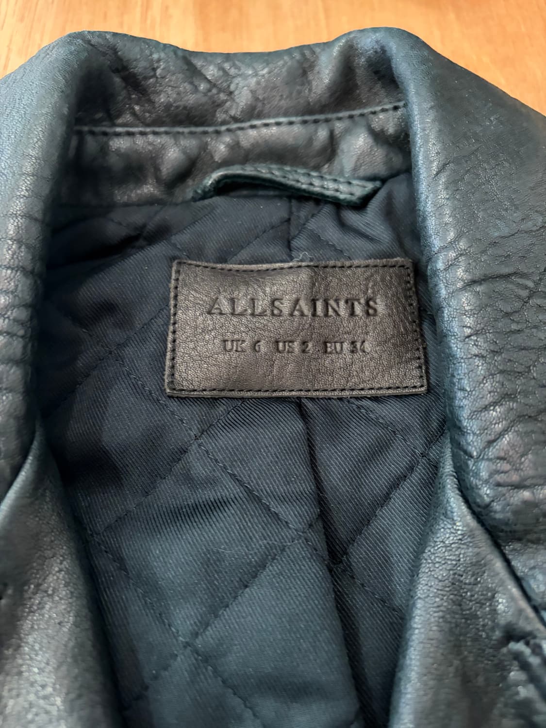 All Saints 크롭 바이커 레더 자켓 상품이미지3