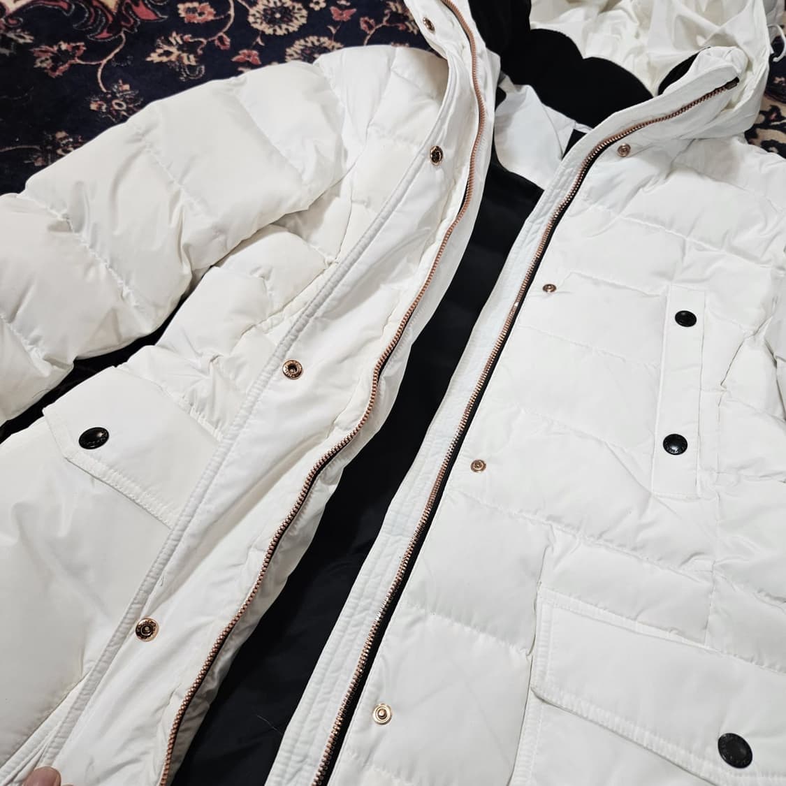 블랙야크 로즈골드 집업 화이트 후드 캐나다다운  상품이미지4