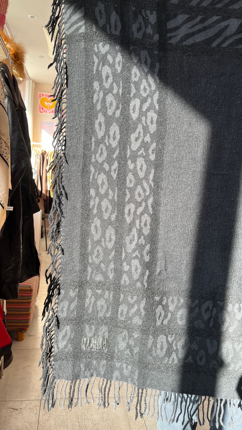 빈티지 호피 애니멀 프린팅 프린지 패브릭 상품이미지3