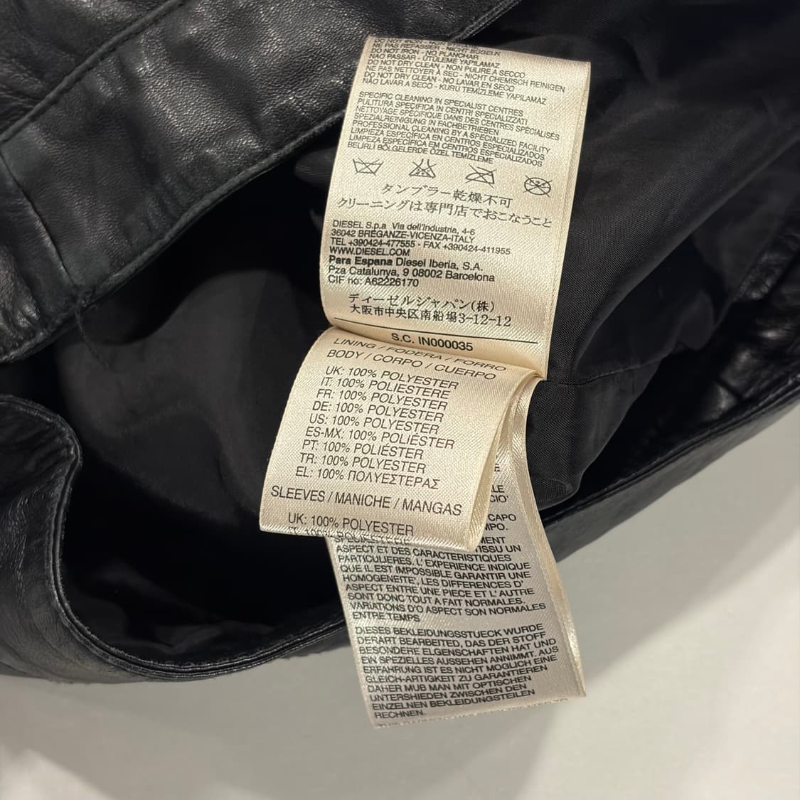 [M] 디젤 블랙 양가죽 레더 자켓 B557 상품이미지9