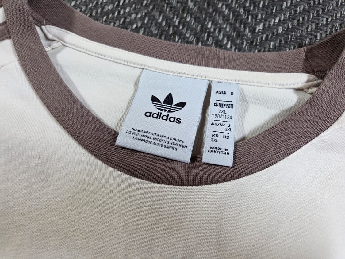 아디다스 Adidas 크림 브라운 삼선 롱슬리브 상품이미지4