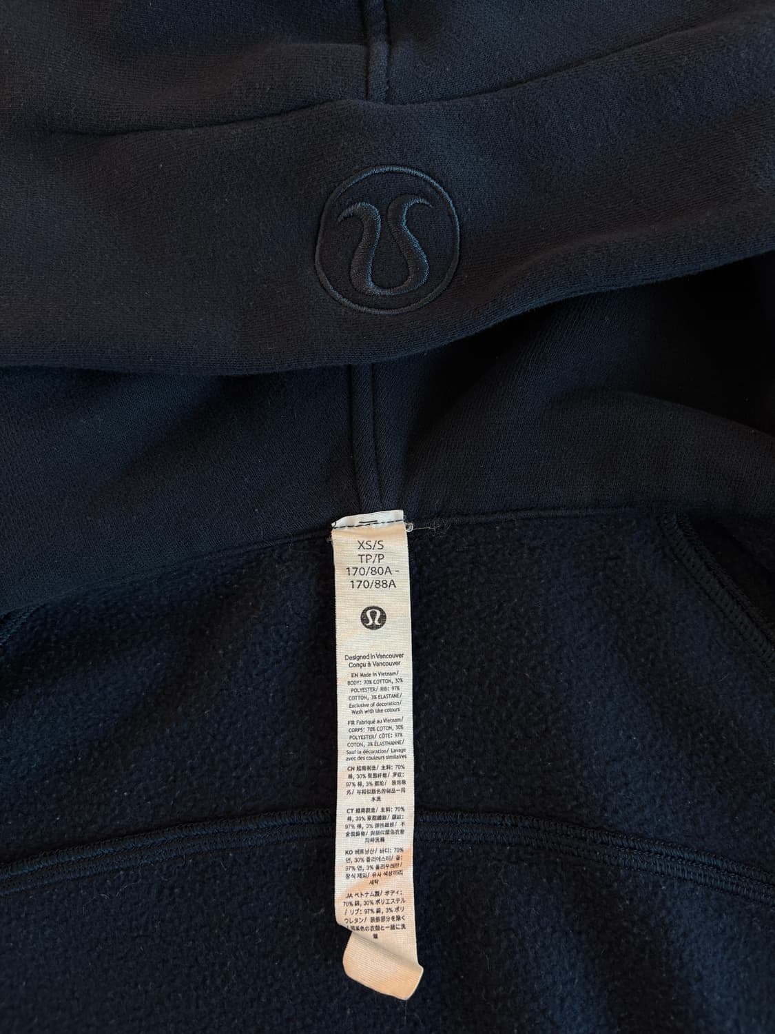 룰루레몬 스쿠바 후드집업 네이비 XS/S 상품이미지4