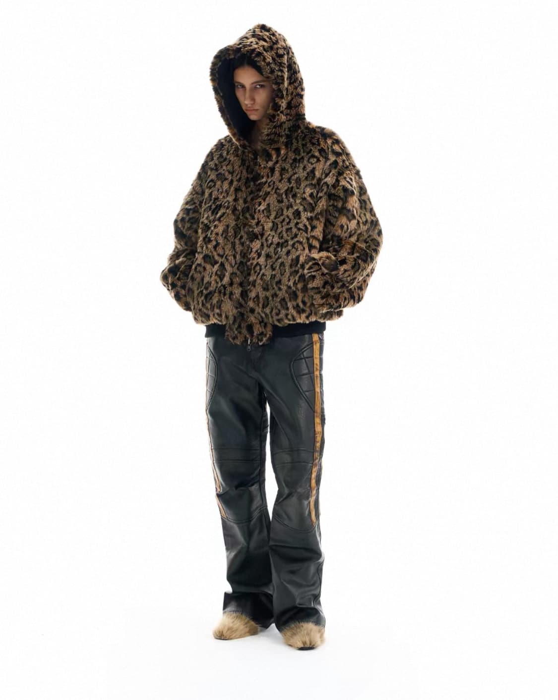 Reversible Leopard Fur Padded Bomber 상품이미지5
