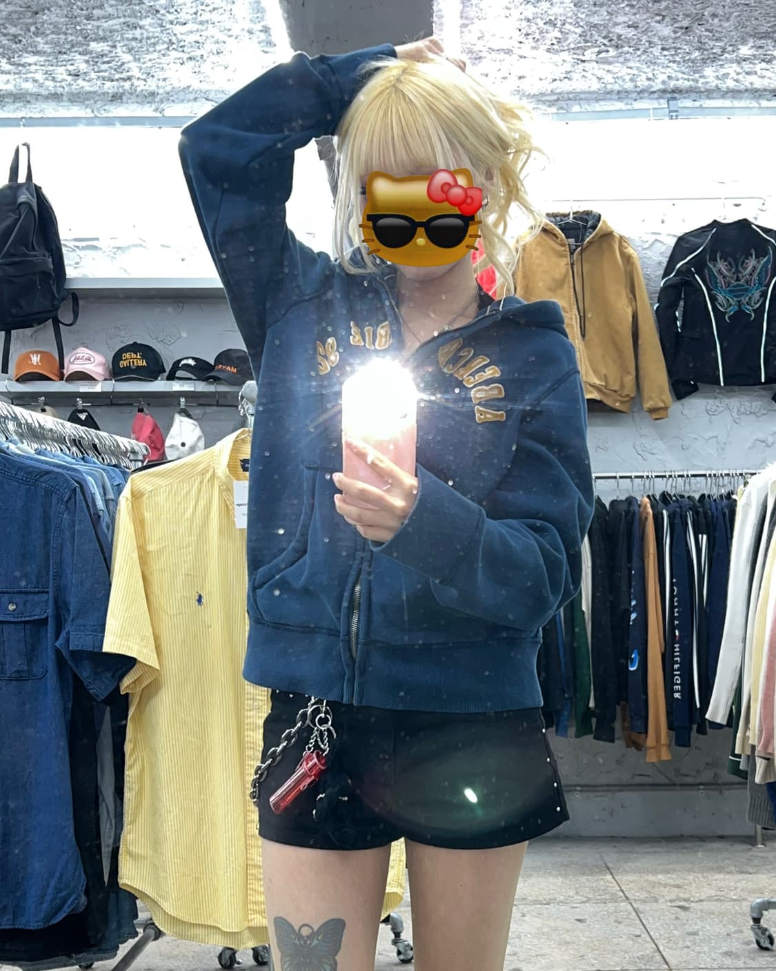 착샷O 아베크롬비 네이비 후드집업 상품이미지3