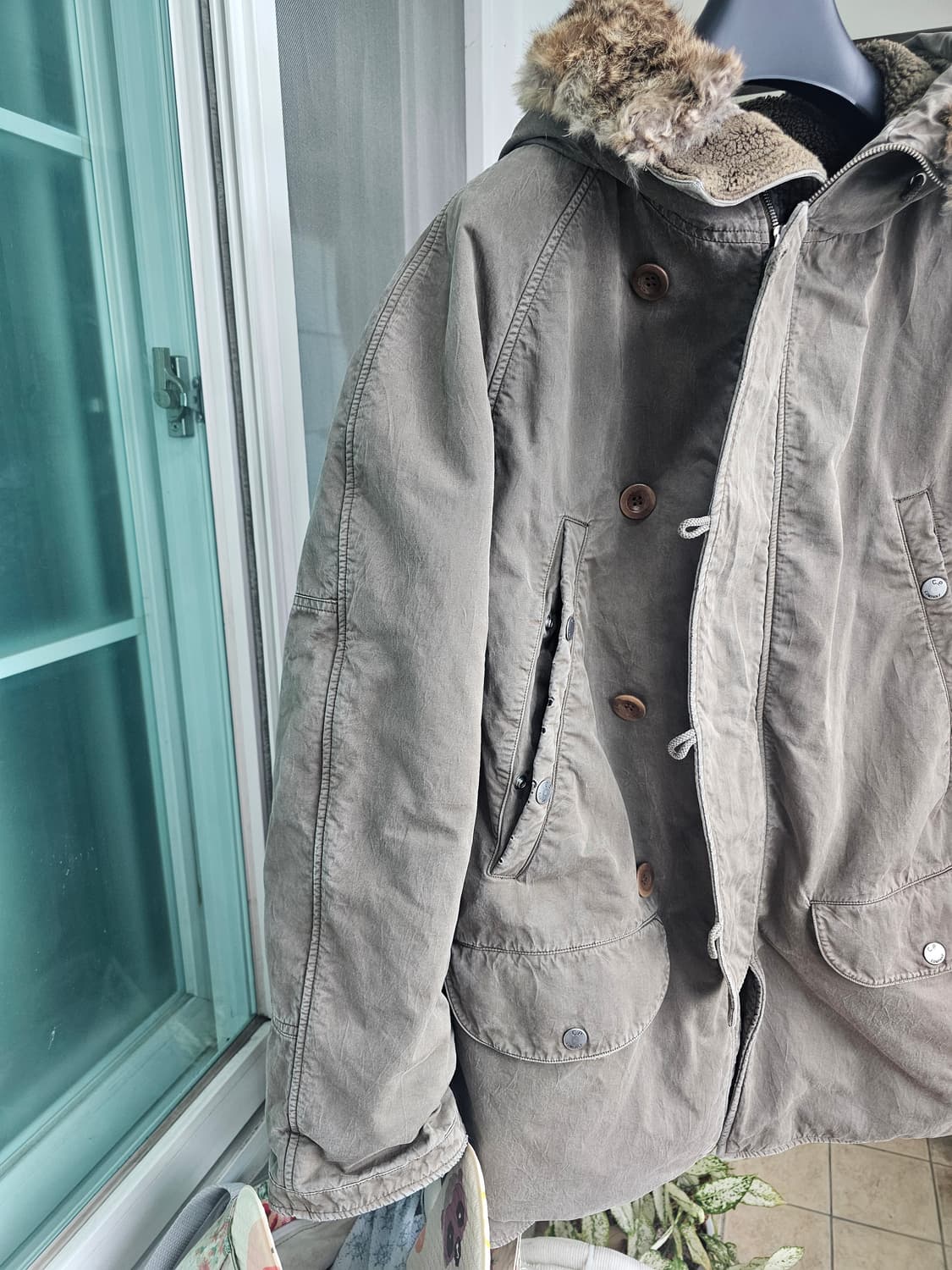 빈티지 아카이브!!씨피 CP 컴퍼니 카키 야상 자켓 팝니다 퍼자켓 상품이미지8