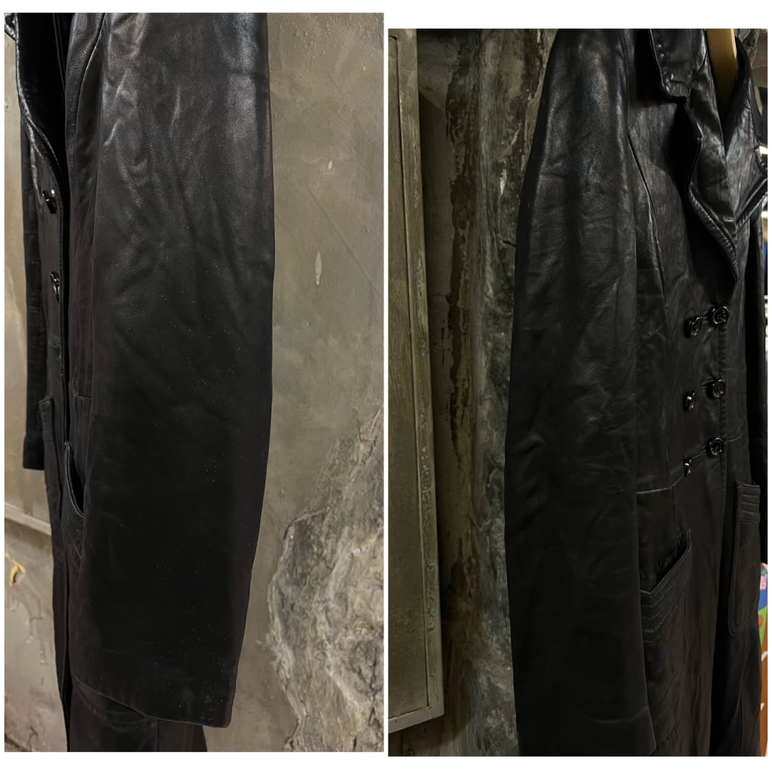빈티지 양가죽 레더 롱코트 블랙 #csz2636 상품이미지7