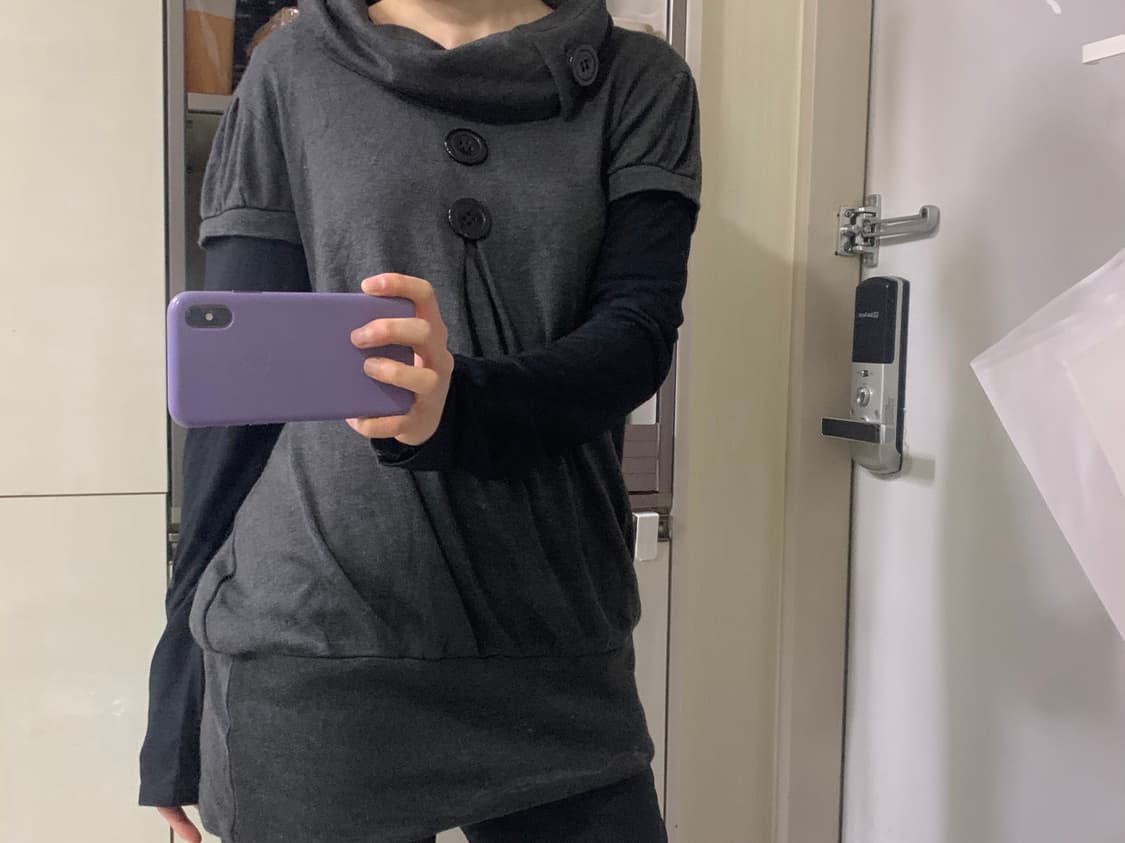 Button point polo neck onepiece 상품이미지8