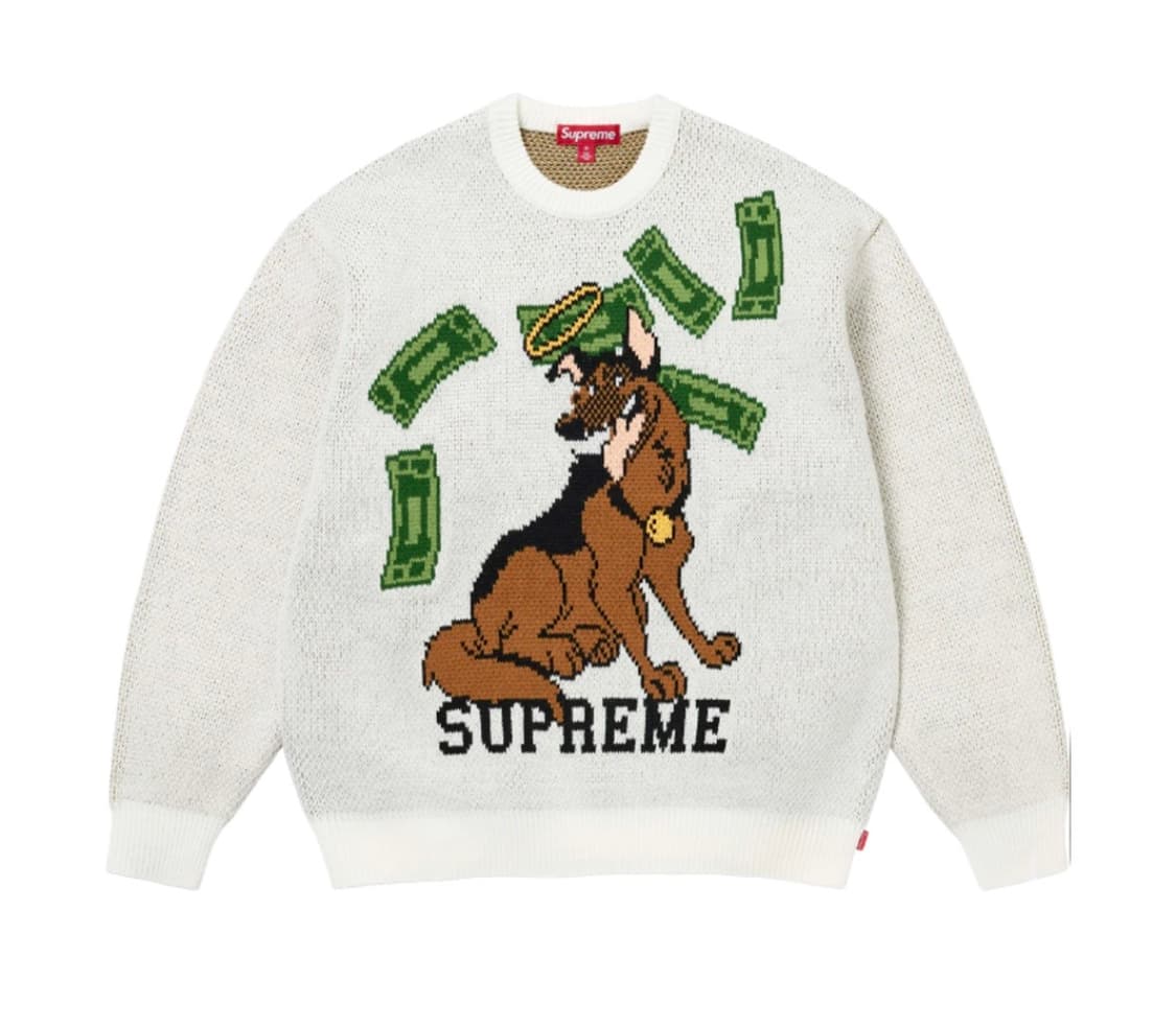 슈프림 올 독스 고 투 헤븐 스웨터 화이트 - 25FW 상품이미지1