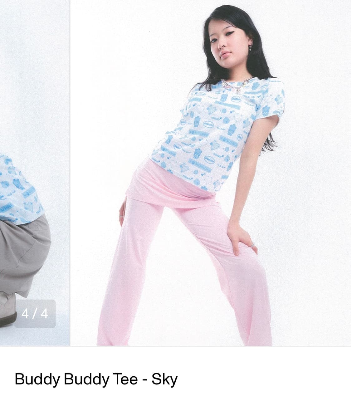 샬롬 shalom Buddy Buddy Tee Sky M 상품이미지2