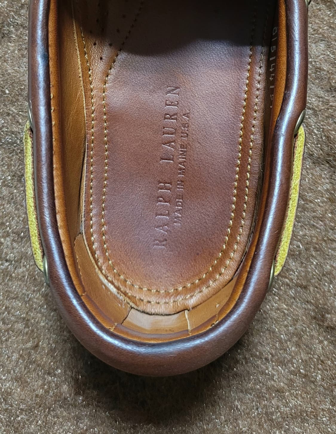 폴로 랄프로렌 남성용 스웨이드 보트슈즈(9E/Made in USA) 상품이미지5