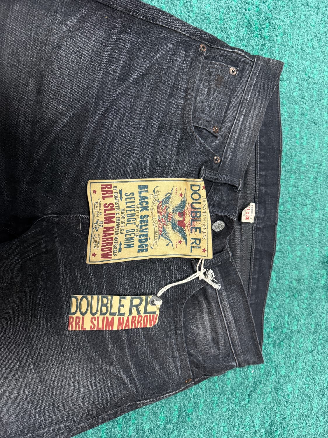 [31x30]rrl 더블알엘 슬림내로우 블랙진 상품이미지1