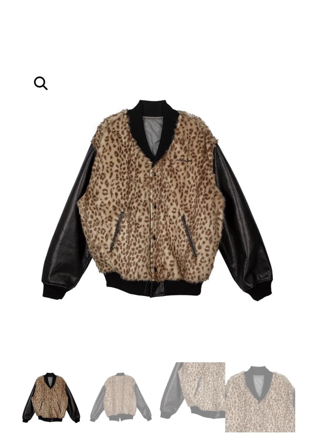 스탠드얼론 양가죽 레오파드 봄버 자켓 새상품 상품이미지3