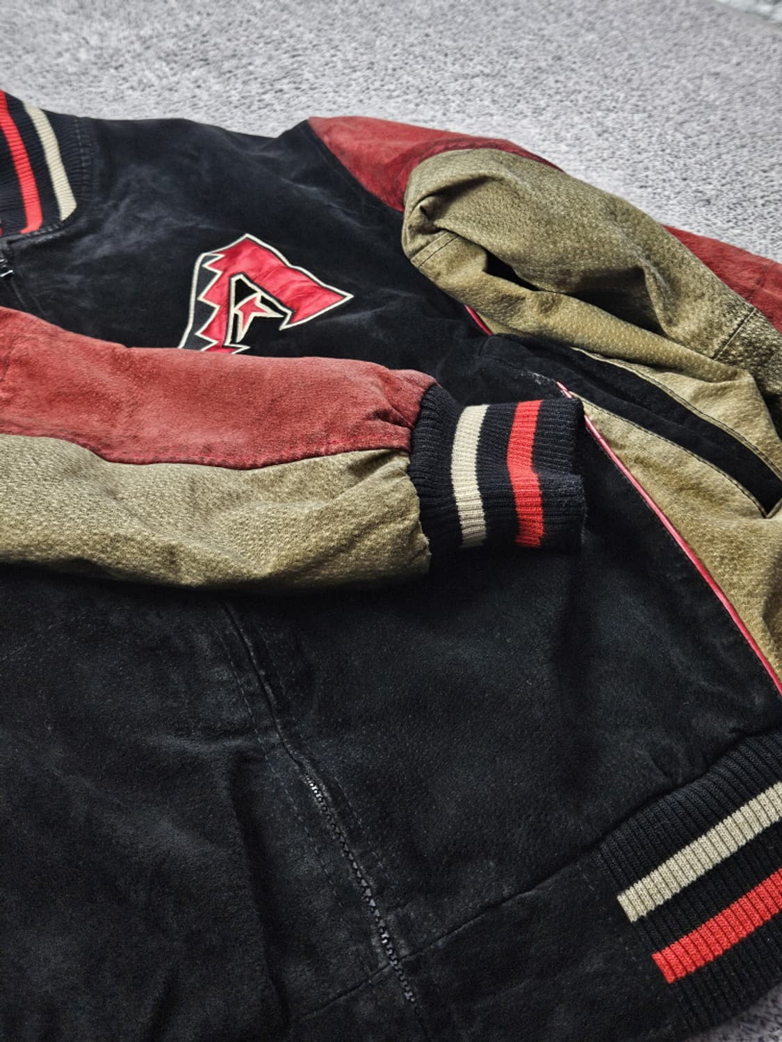 MLB 애리조나 다이아몬드백스 배색 가죽 바시티 자켓 (L)/ 10182 상품이미지7