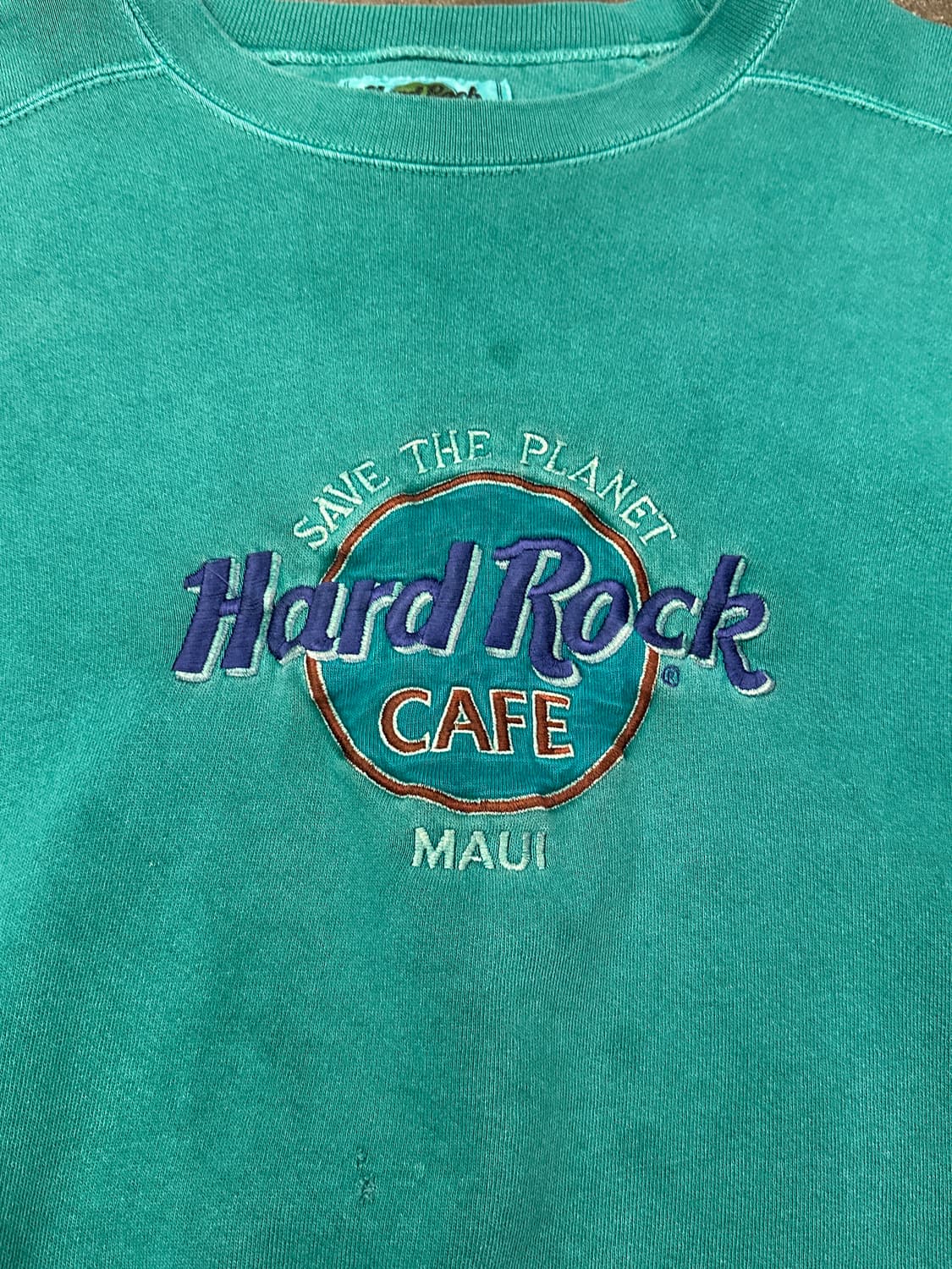 90s Hard Rock 하드락 카페 마우이 데미지드 스웻셔츠 L 상품이미지3