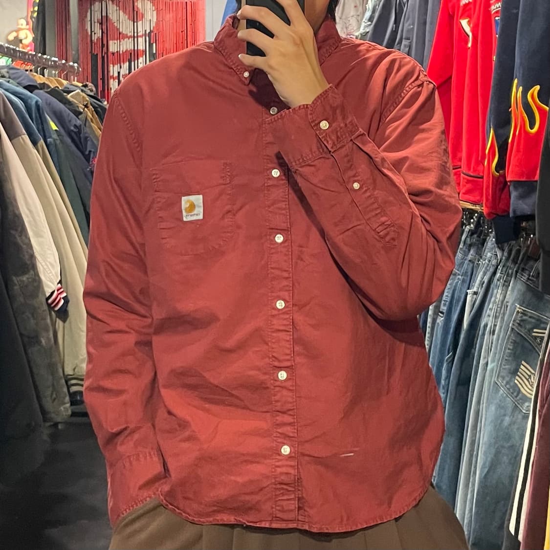 [IM] carhartt 칼하트 레드 긴팔셔츠 상품이미지1