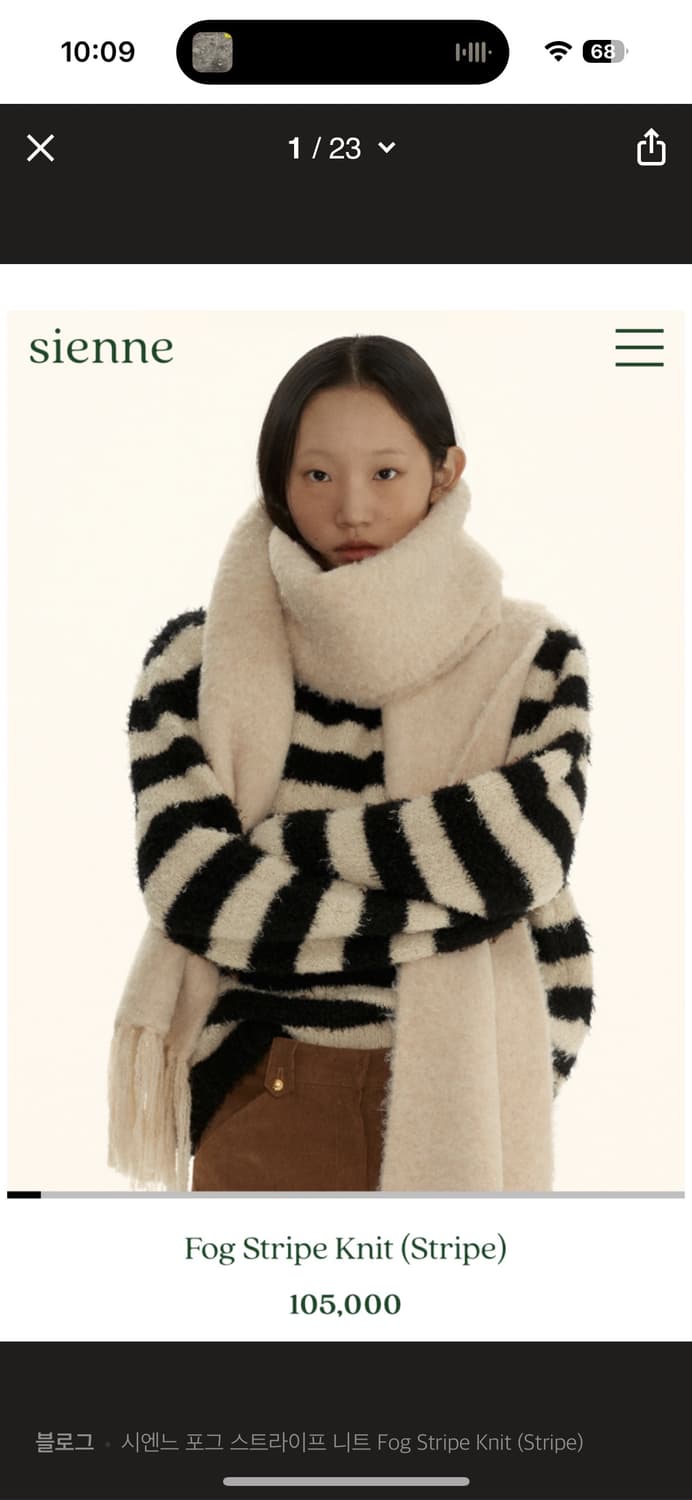 시엔느 포그 스트라이프 니트 상품이미지2