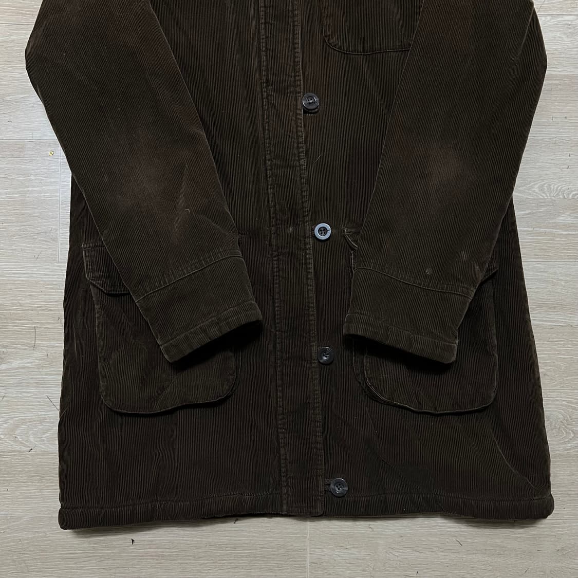 지오다노 양털내피 코듀로이 라쿤퍼 후드 싱글코트 [브라운] L/100 상품이미지3