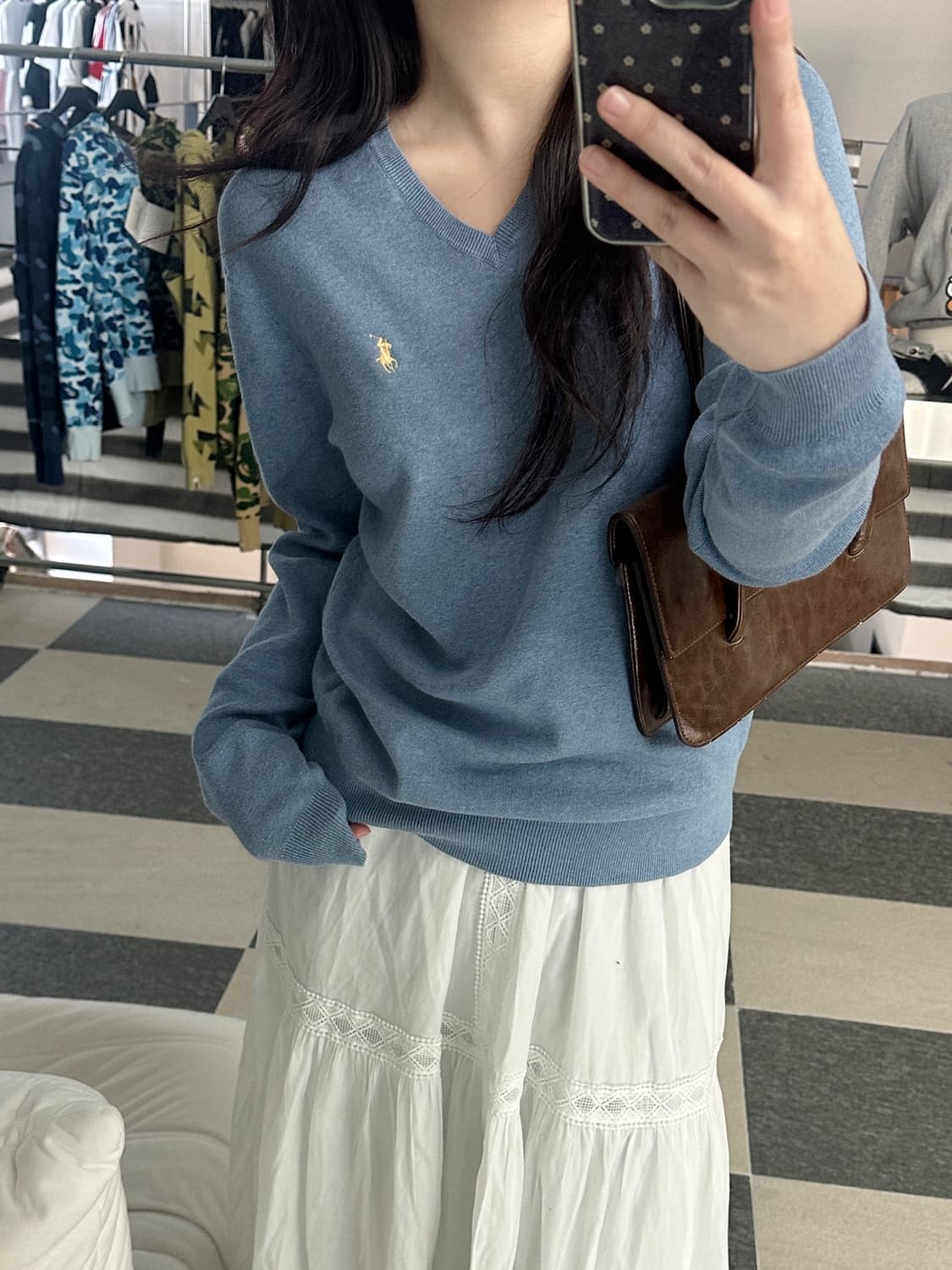 폴로 랄프로렌 소라 피마코튼 V넥 니트 상품이미지1