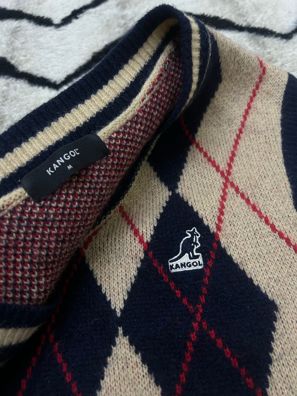 [M]캉골 아가일패턴 니트 베스트 상품이미지4