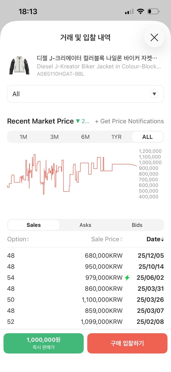 새상품) Diesel 디젤 J-크리에이터 실버 바이커 자켓 48 상품이미지3