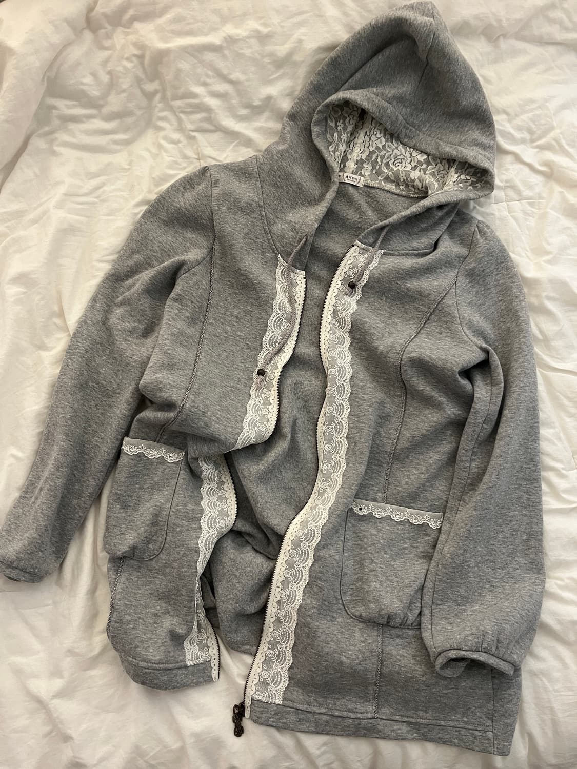 vintage lace hood zip-up 상품이미지2