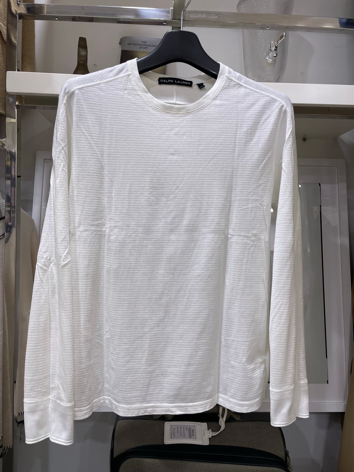 폴로랄프로렌(블랙라벨)/화이트 코튼니트라운드티 상품이미지1