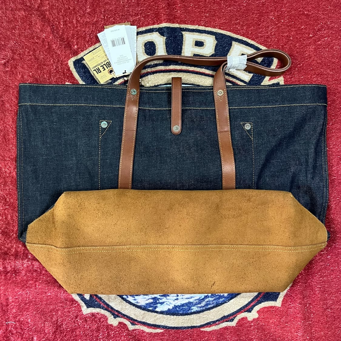 RRL 레더 트림 데님 토트백 더블알엘 가방  상품이미지4