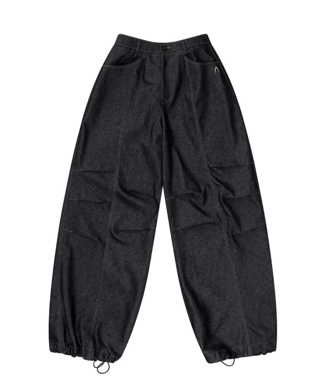 아캄 AAKAM 데님 턱 팬츠 블랙 상품이미지2