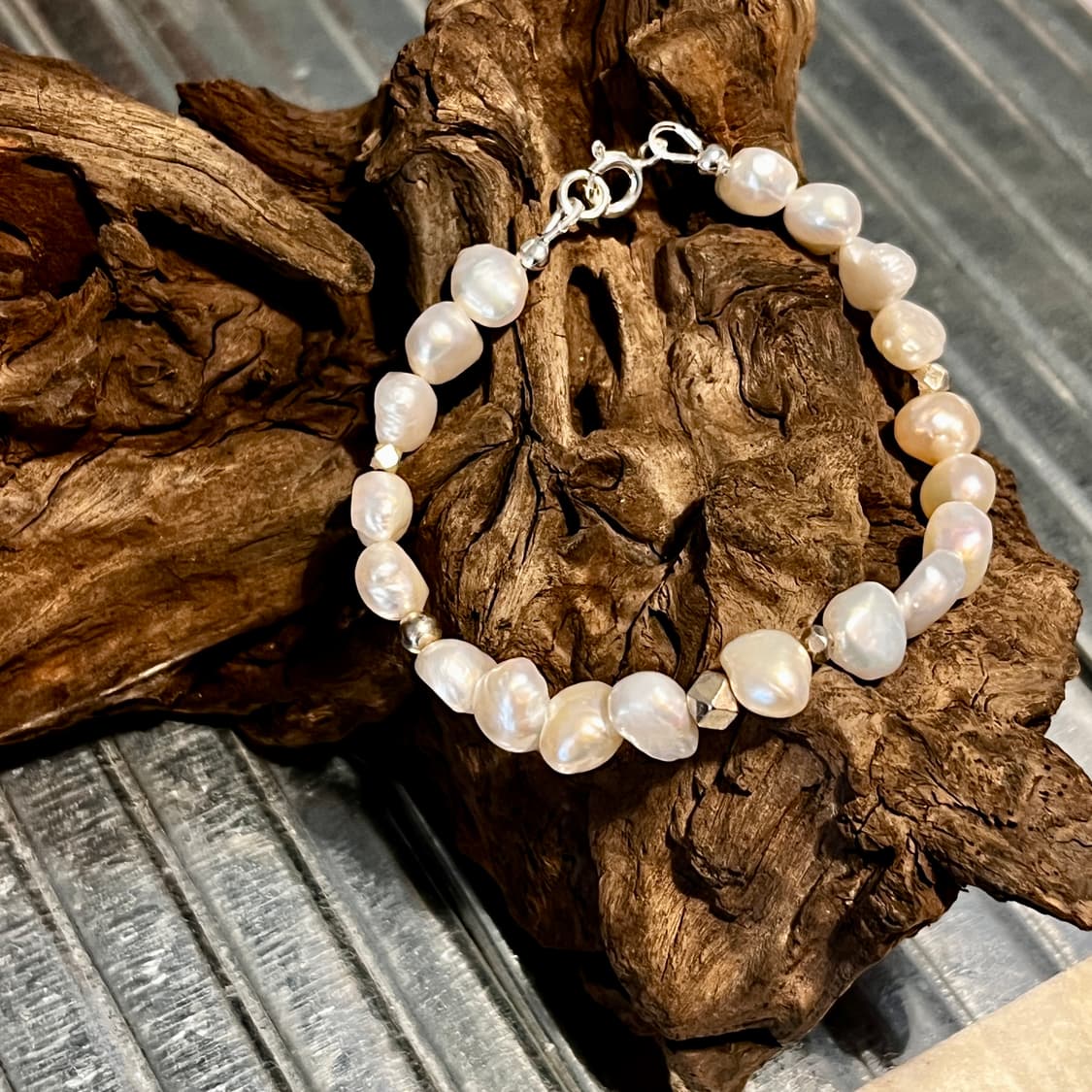 실버 진주 비즈 팔찌 인디언주얼리 네이티브아메리칸 상품이미지2