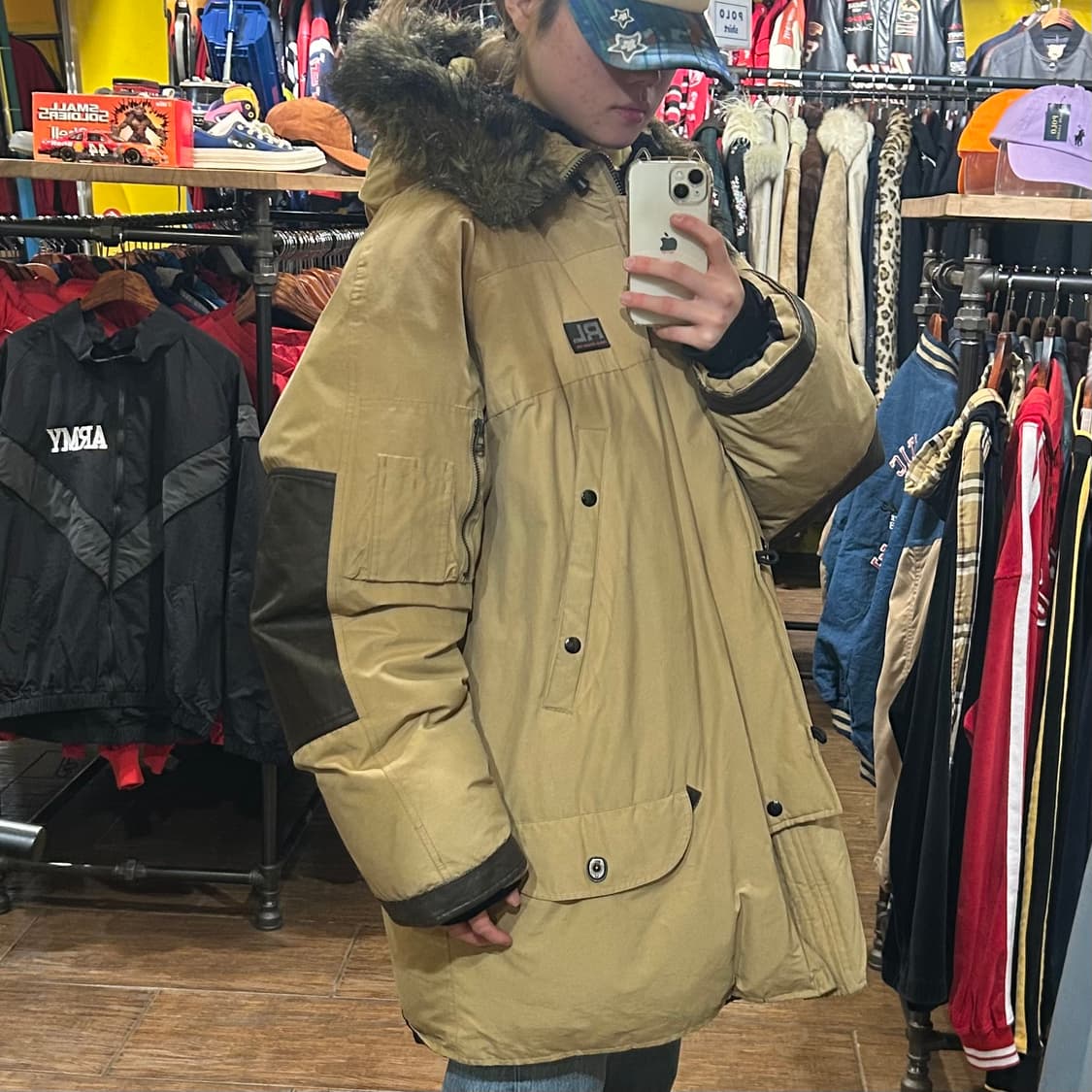 [HI] 폴로 진스 하프 패딩 베이지 상품이미지3