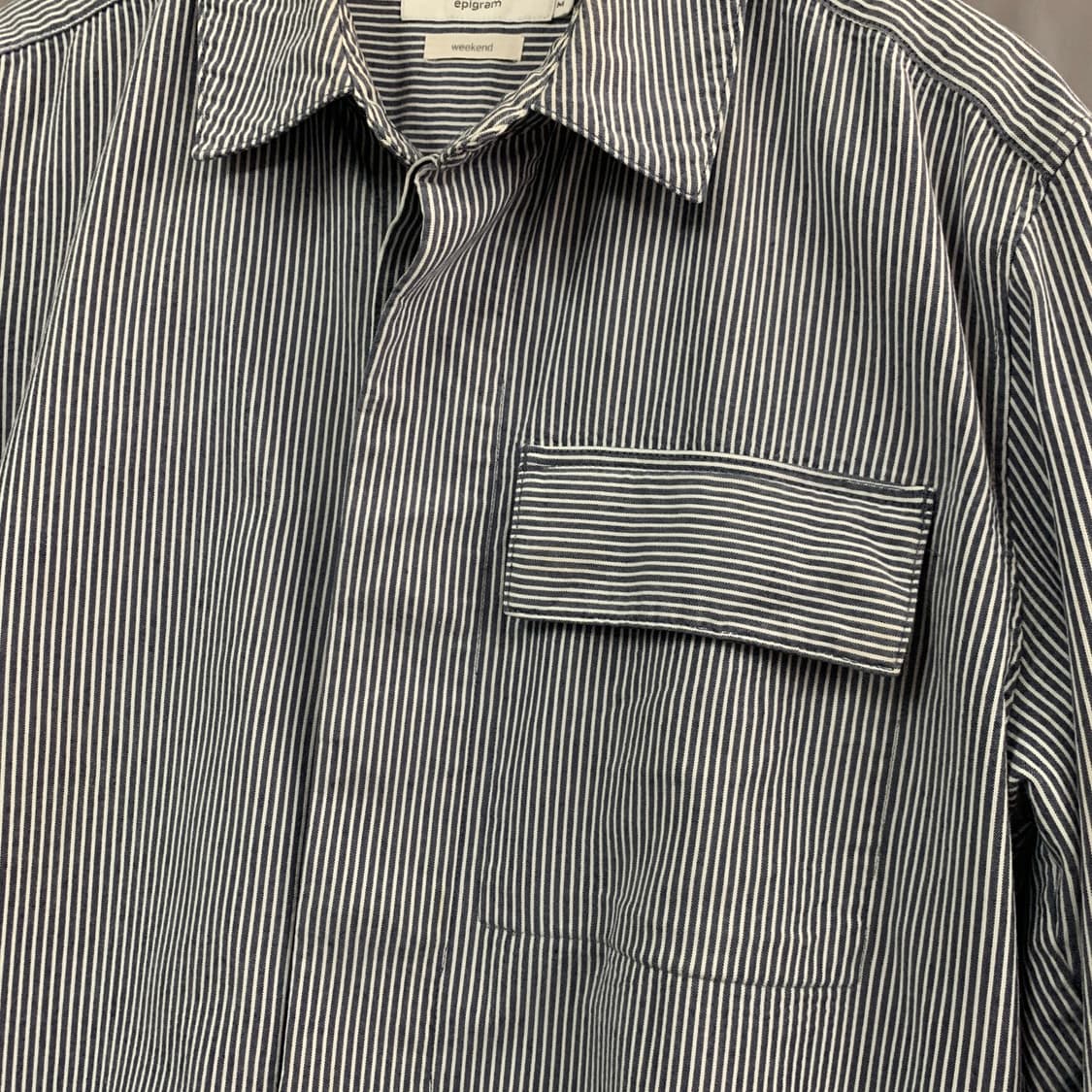 M 코오롱 시리즈 에피그램 위켄드 스트라이프 포켓 셔츠 자켓 셔켓 상품이미지4