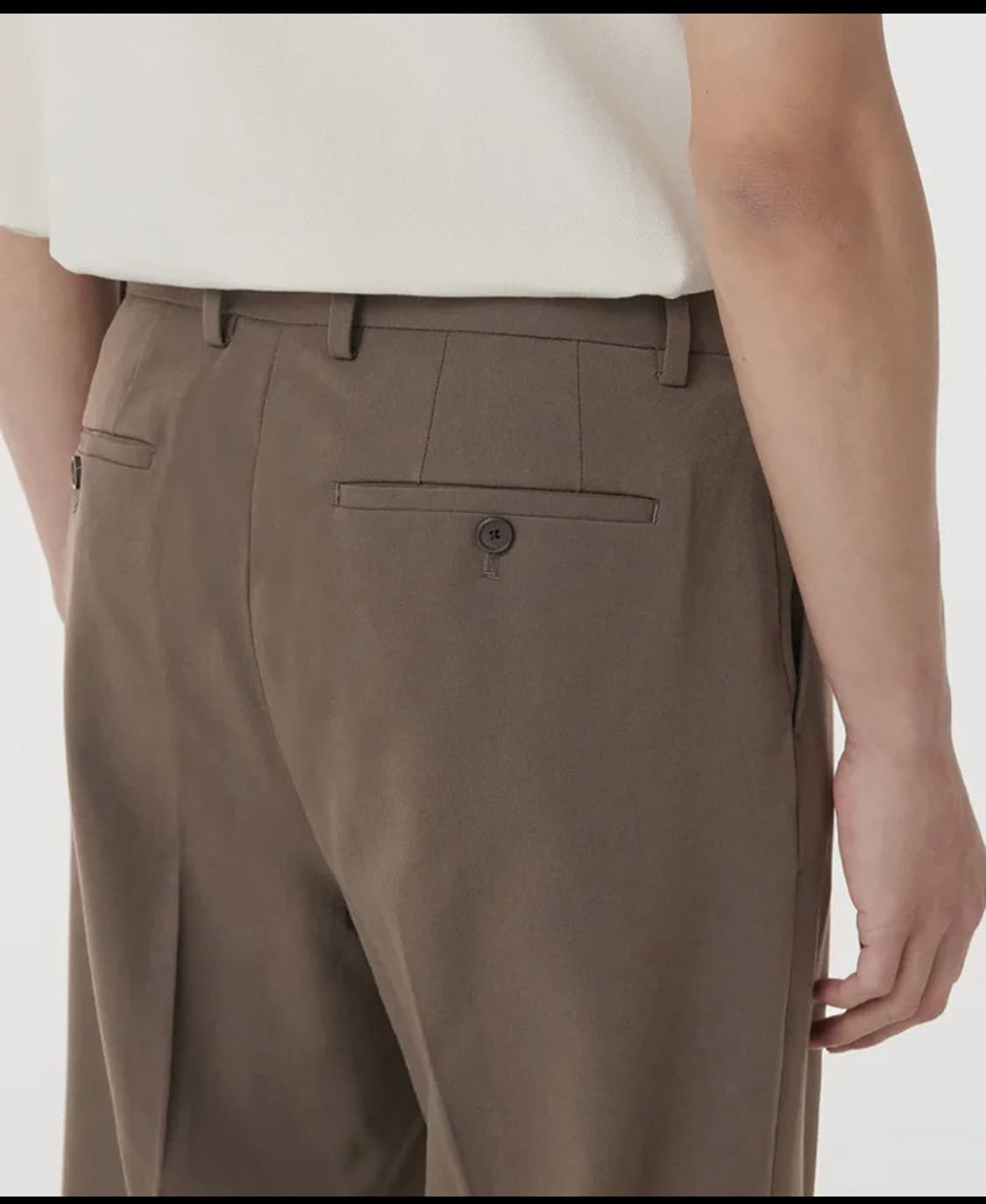 와이드 히든 밴딩 슬랙스(더스티 베이지) 상품이미지4