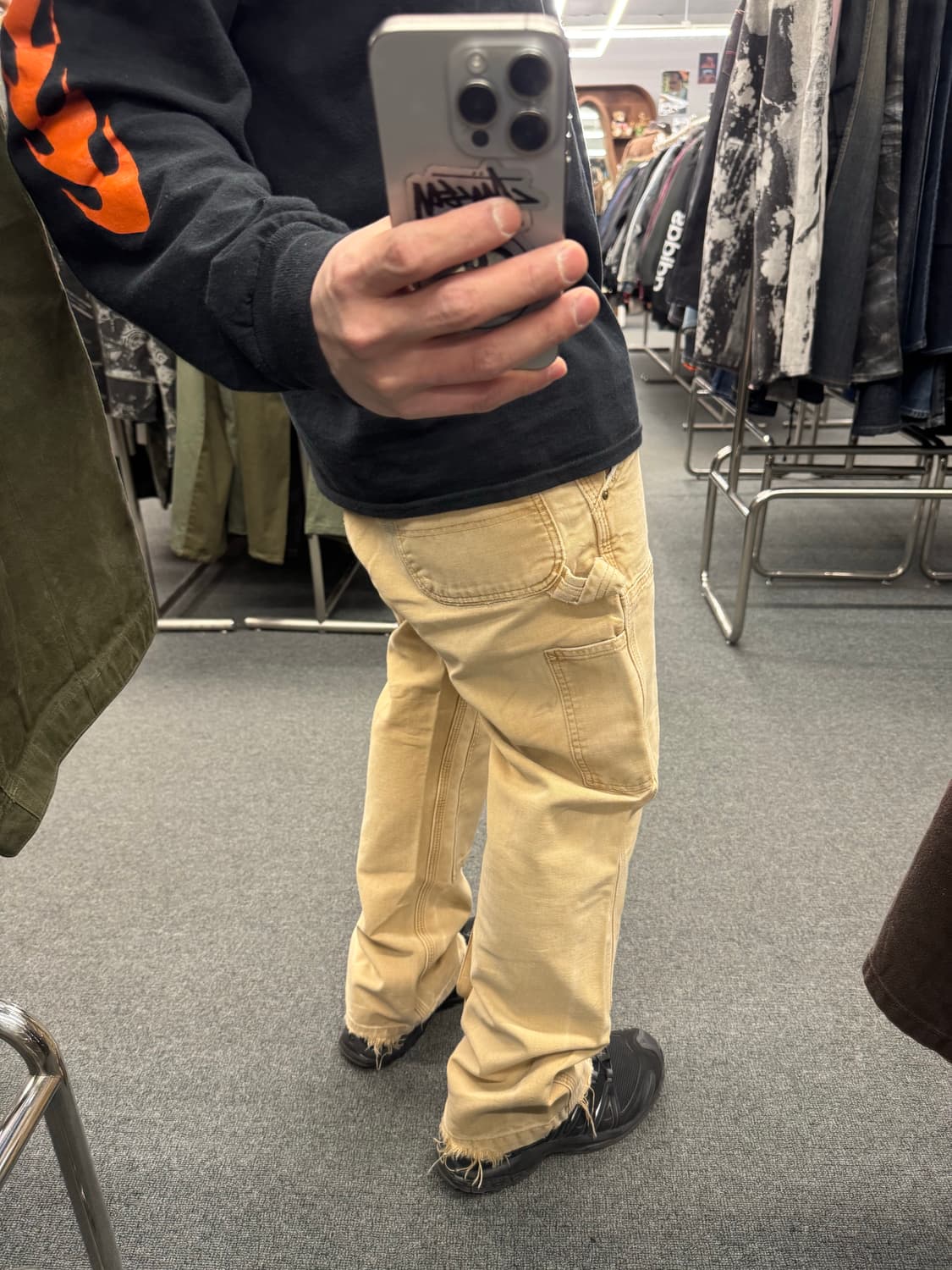 33)칼하트 빈티지 베이지 더블니 워크팬츠 상품이미지1