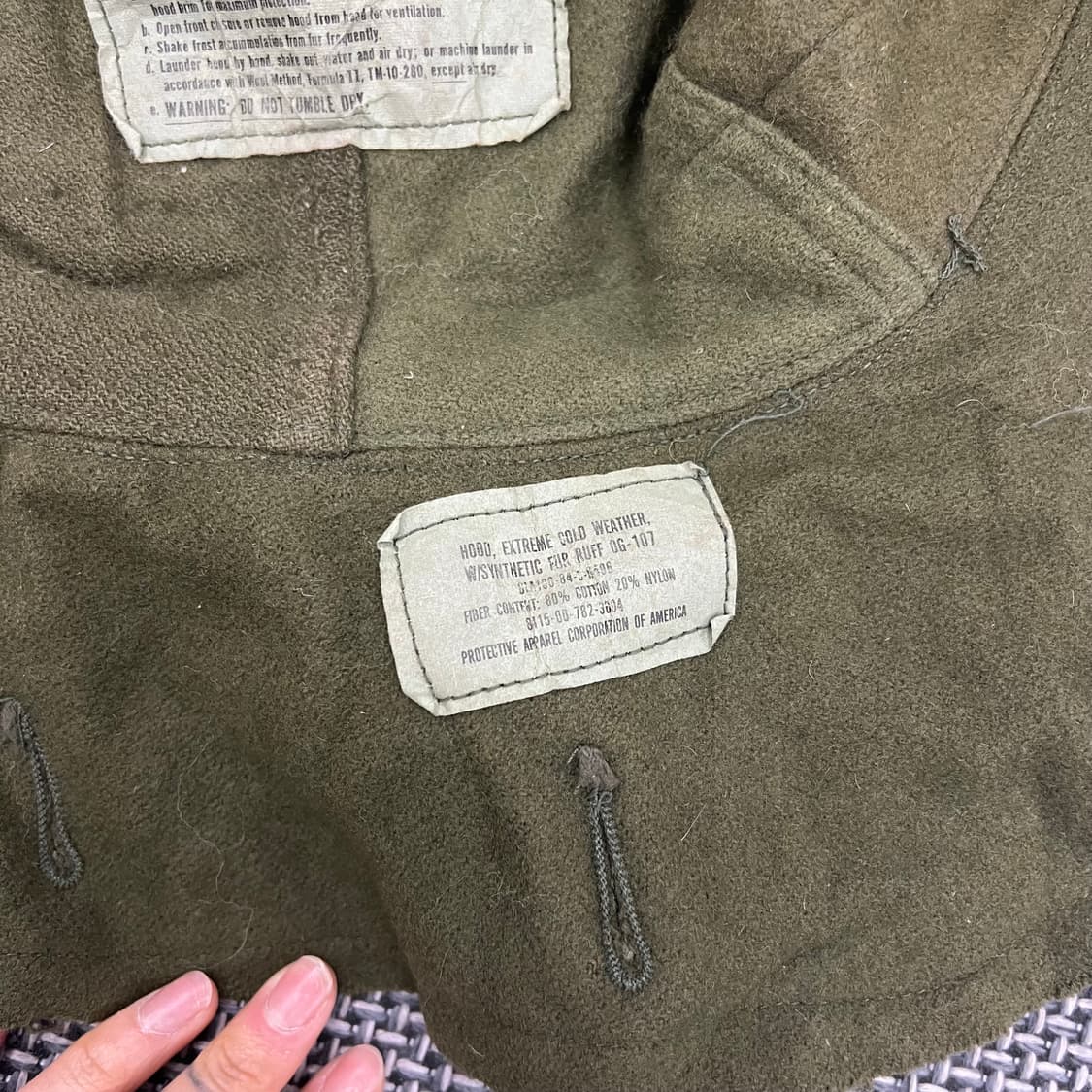 미군 m-65 파카 후드 모자 상품이미지3