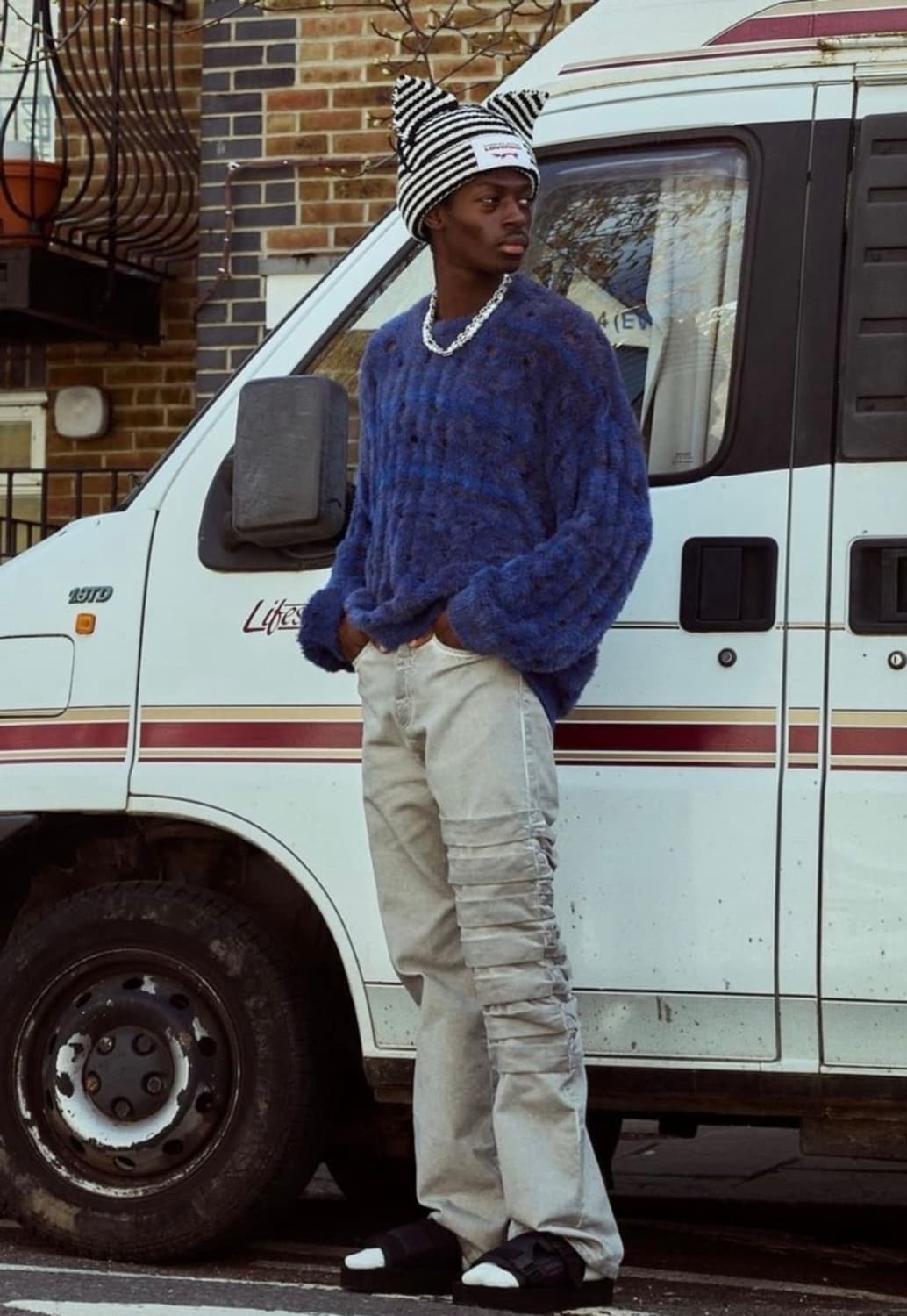 kusikohc 그레이 하프 플라스터 데님팬츠 상품이미지4