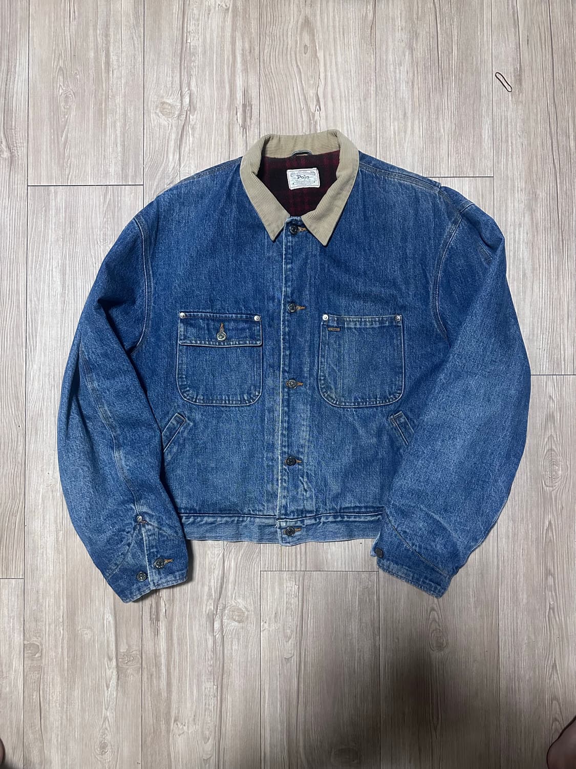 빈티지 폴로랄프로렌 90s 덩가리 데님 자켓 XL 상품이미지1