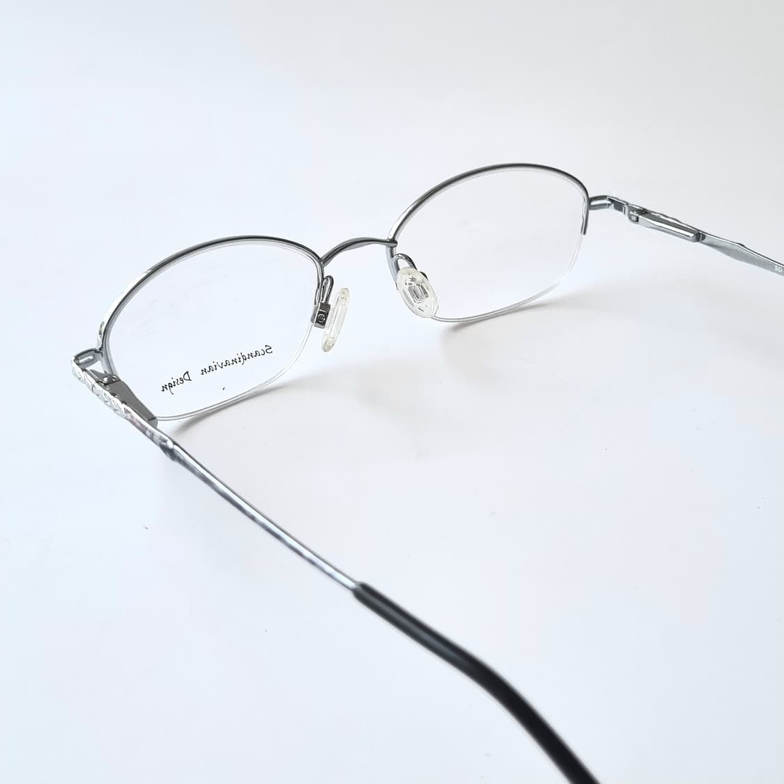데드스탁 지적인무드 슬림 실버 반무테 안경테 769 상품이미지5