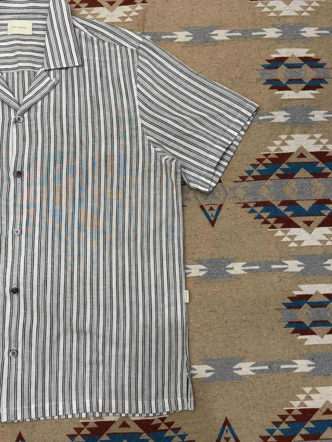 [L] 에임 레온 도르 오픈카라 스트라이프 셔츠 상품이미지5