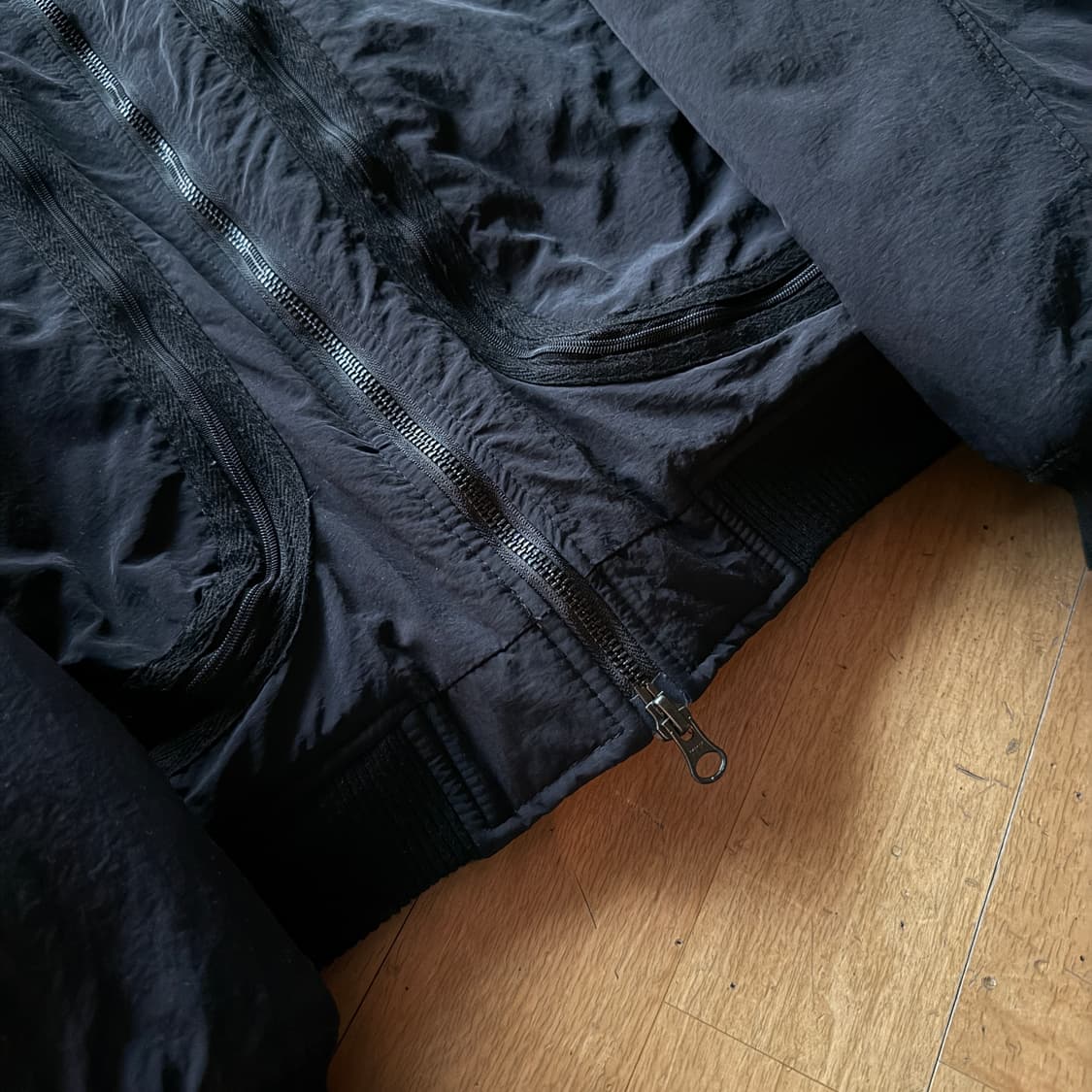 세컨모놀로그 그리드 언발 MA-1 봄버 재킷 블랙 s 상품이미지3