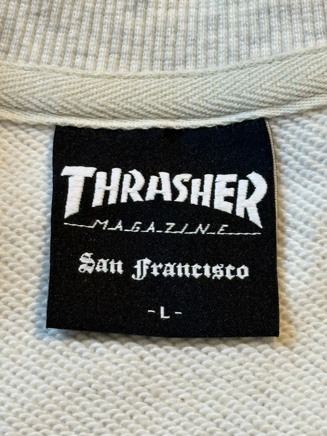 트레셔 THRASHER 플레임 로고 맨투맨 오트밀 상품이미지5
