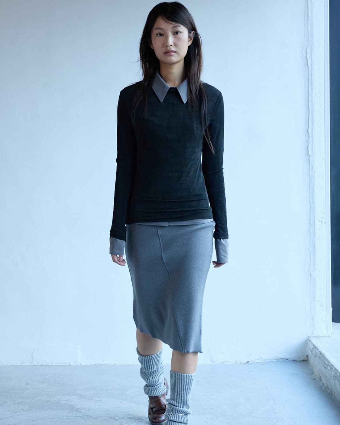 퍼스널 랭귀지 Mid rib skirt  상품이미지1