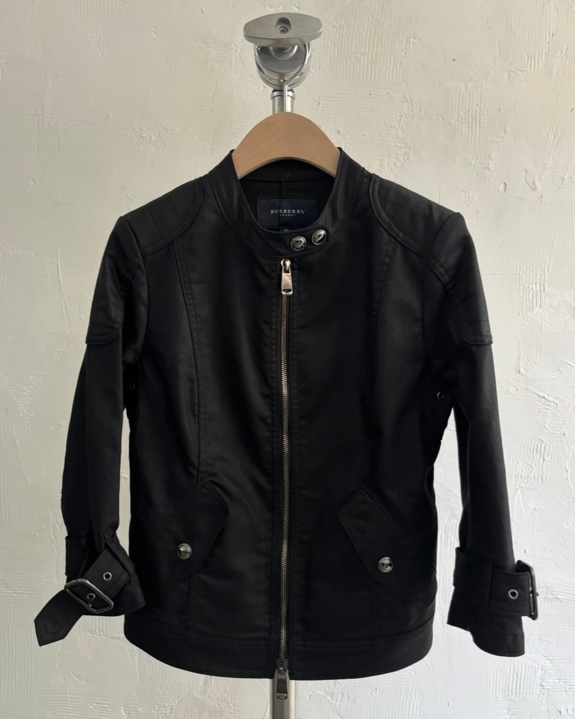 Burberry 버버리 블랙 코튼 바이커 숏 자켓 상품이미지5