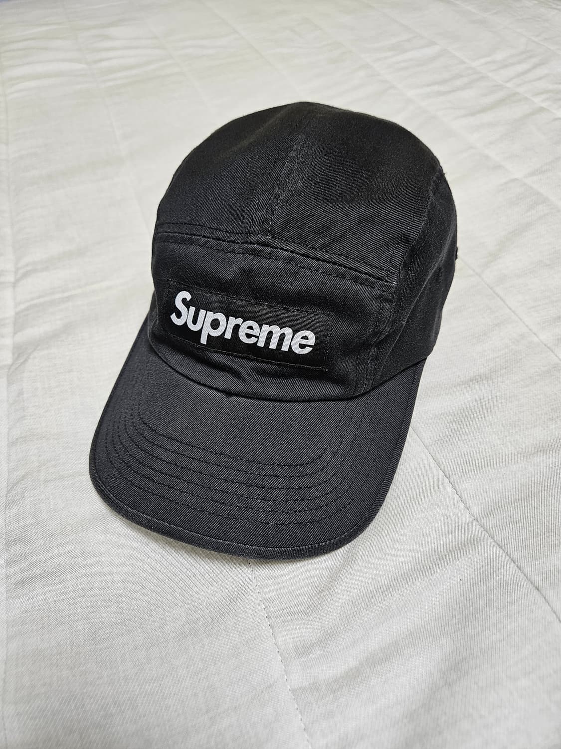 24ss 슈프림 워시드 치노 트윌 캠프캡 블랙 상품이미지1
