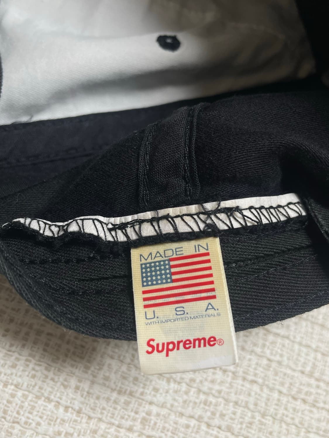 24ss 슈프림 라이트웨이트 몰스킨 6-패널 블랙 상품이미지5